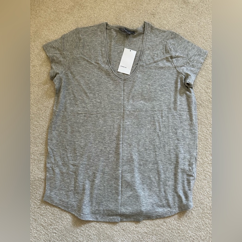 Vince Gray V-Neck Women's Top, XS